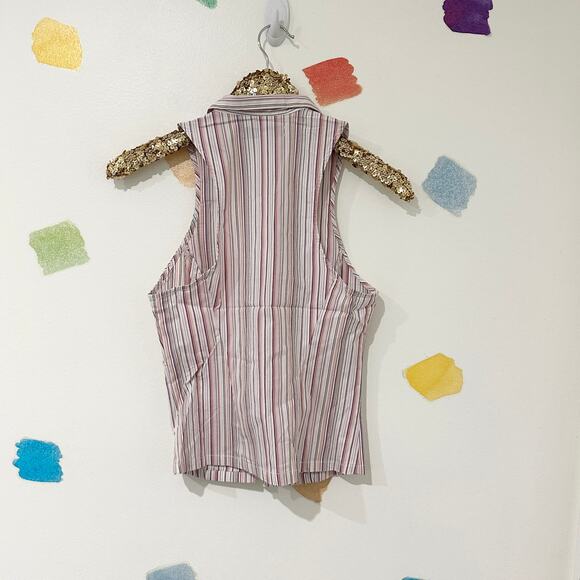 XS Urban Outfitters Party Girl Cotton Blend Pink Striped Vest NWT - Picture 4 of 6